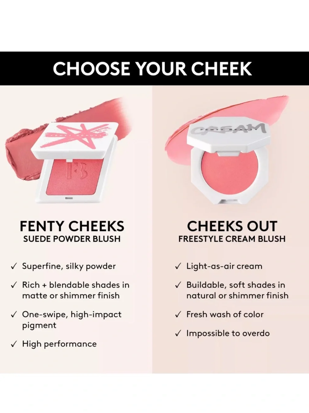 FENTY BEAUTY BY RIHANNA CHEEKS OUT FREESTYLE CREAM BLUSH;—10 ROSE LATTE
